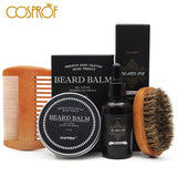 Cosprof Beard Balm Moustache Cream Beard Oil Set Conditioner Beard Balm Healthy Moisturizing Moustache Wax Brush Comb Natural