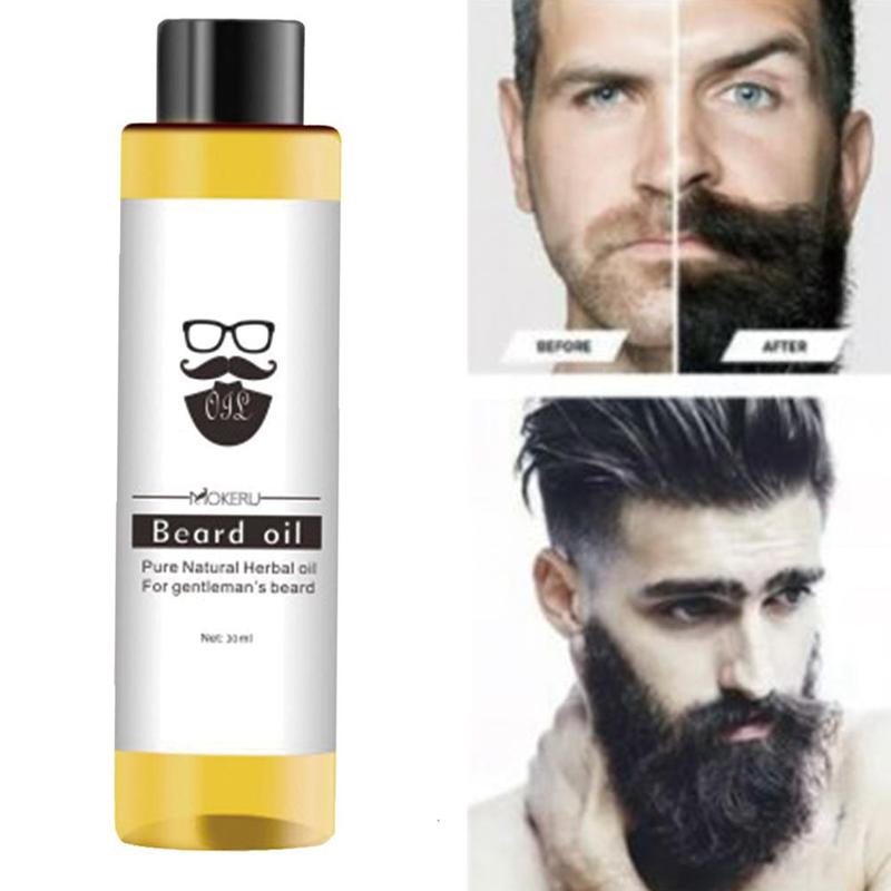 1pcs 30ml Beard Oil Mokeru 100% Organic Beard Oil Hair loss Products Spray Beard Growth Oil For Growth Men Beard Grow Pro